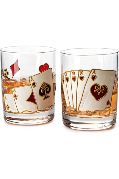 Playing Card Cocktail Glasses S/2