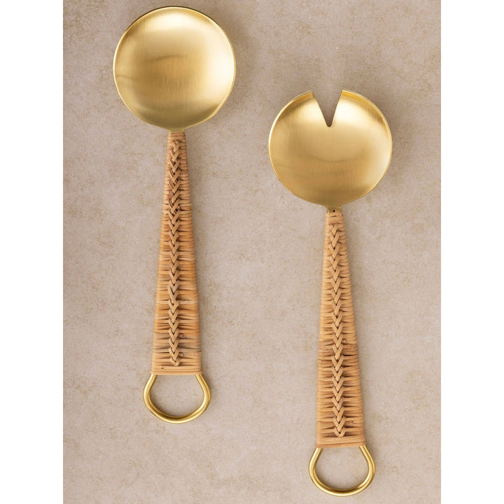 Helsinki Rattan Salad Servers