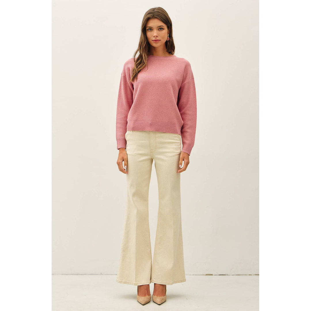 Crew Neck Sweater-Carnation