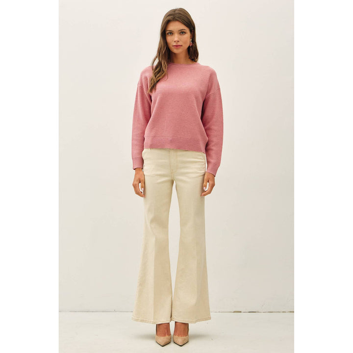 Crew Neck Sweater-Carnation