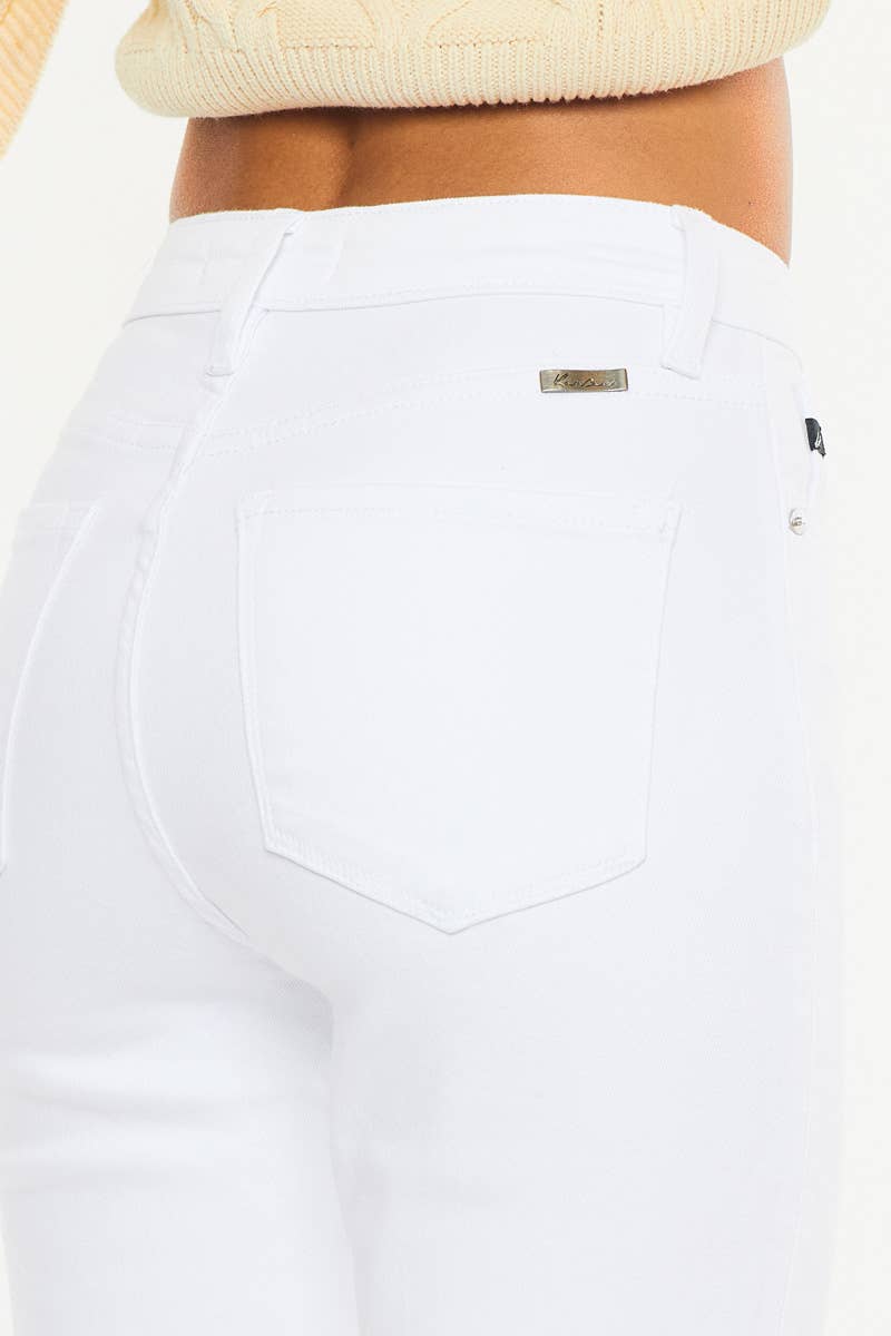 Kan Can USA - OPEN PACK HIGH RISE SLIM STRAIGHT JEANS-KC11252WT: WHITE / 5/26