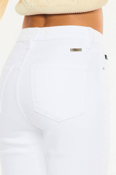 Kan Can USA - OPEN PACK HIGH RISE SLIM STRAIGHT JEANS-KC11252WT: WHITE / 5/26