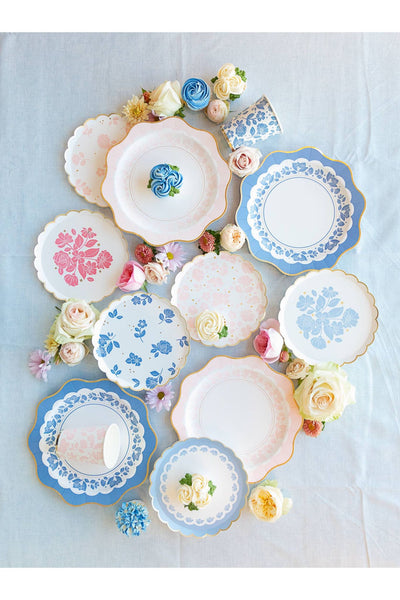 Bonjour Fête - BELLE BLUE ELEGANT FLORAL DINNER PLATES