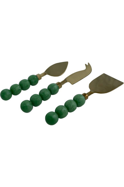 Bubble Cheese Knives Set of Three - Green