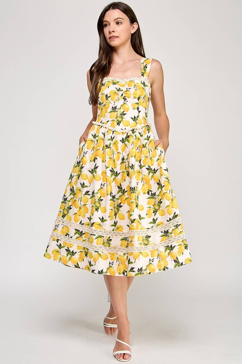 Summer Lemon Midi Dress
