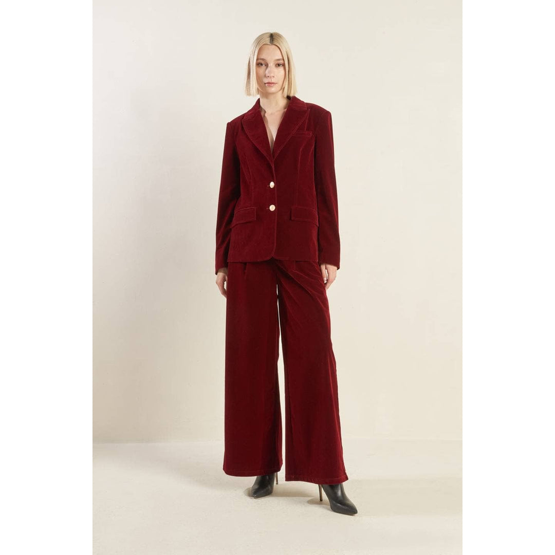 Burgundy Velvet Blazer