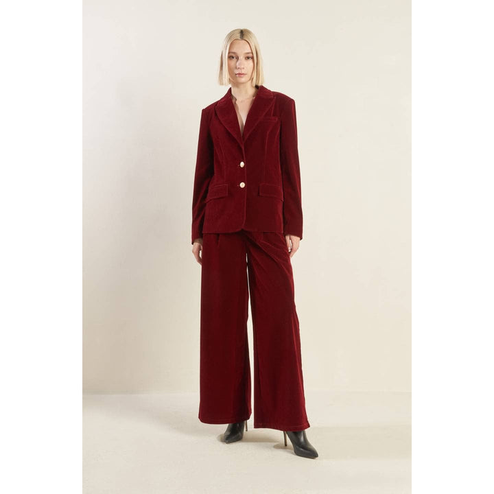 Burgundy Velvet Blazer