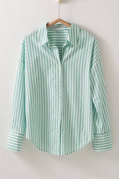 Urban Daizy Striped Shirt: MINT GREEN