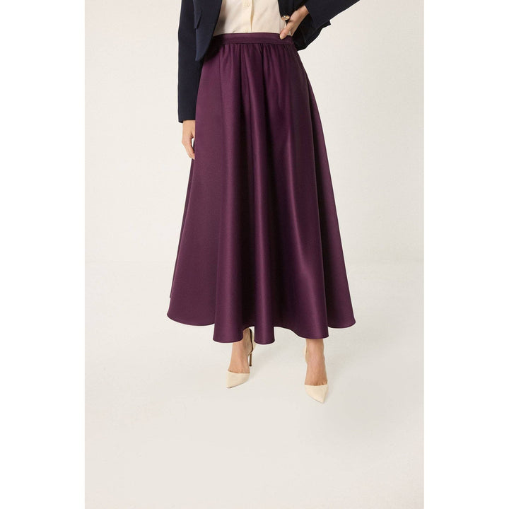 Plum Satin Maxi Skirt