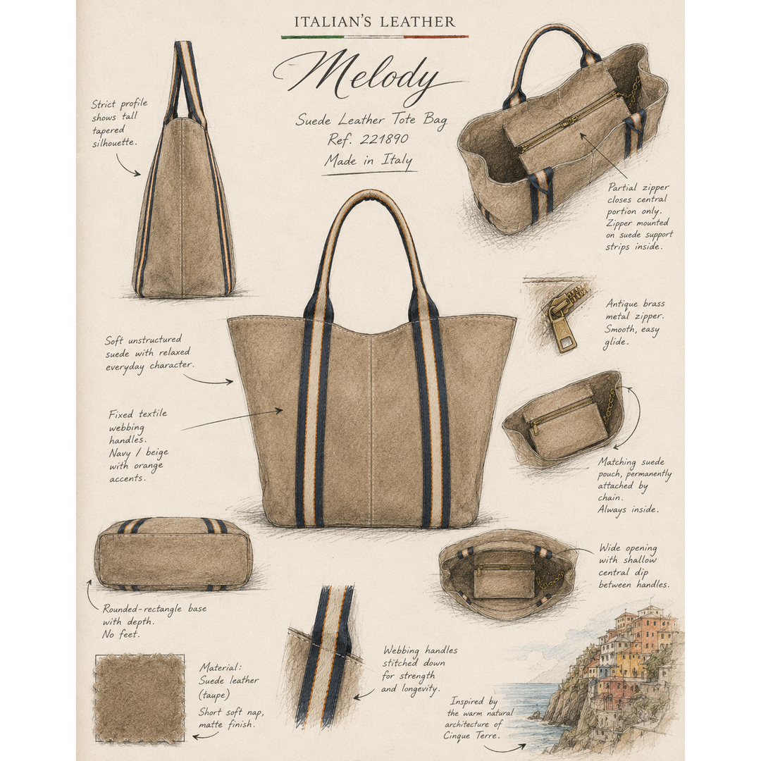 Suede Leather Tote Bag