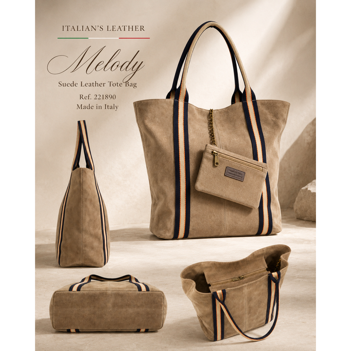 Suede Leather Tote Bag