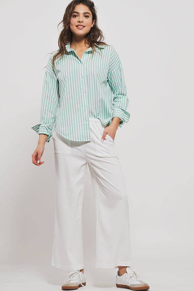 Urban Daizy - Striped Shirt: Light PINK