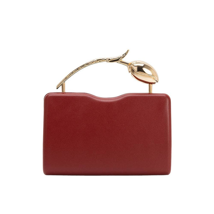 Belle Sculptural Top Bag-Burgundy