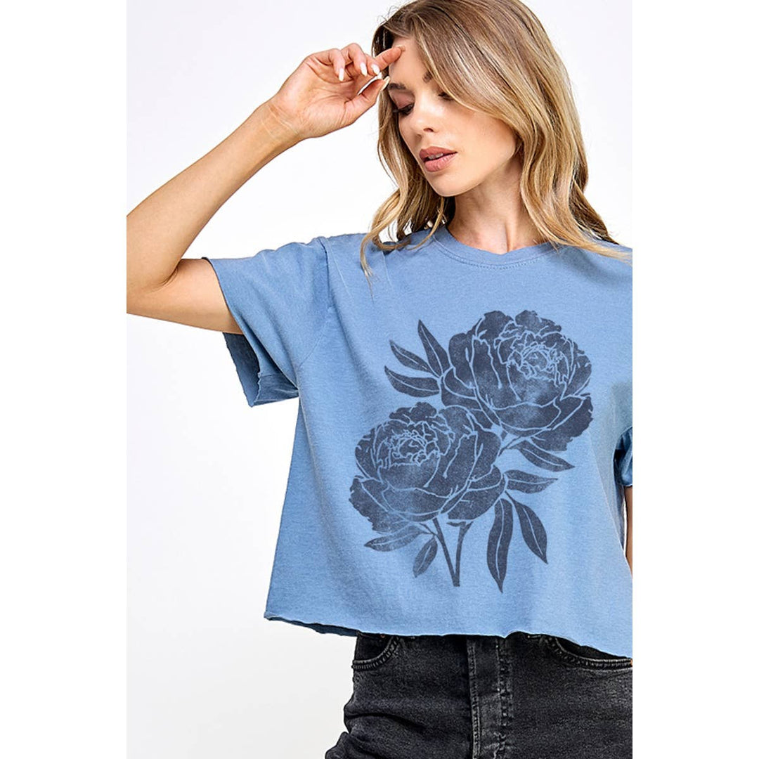 Blue Jean Blue Peony Tee