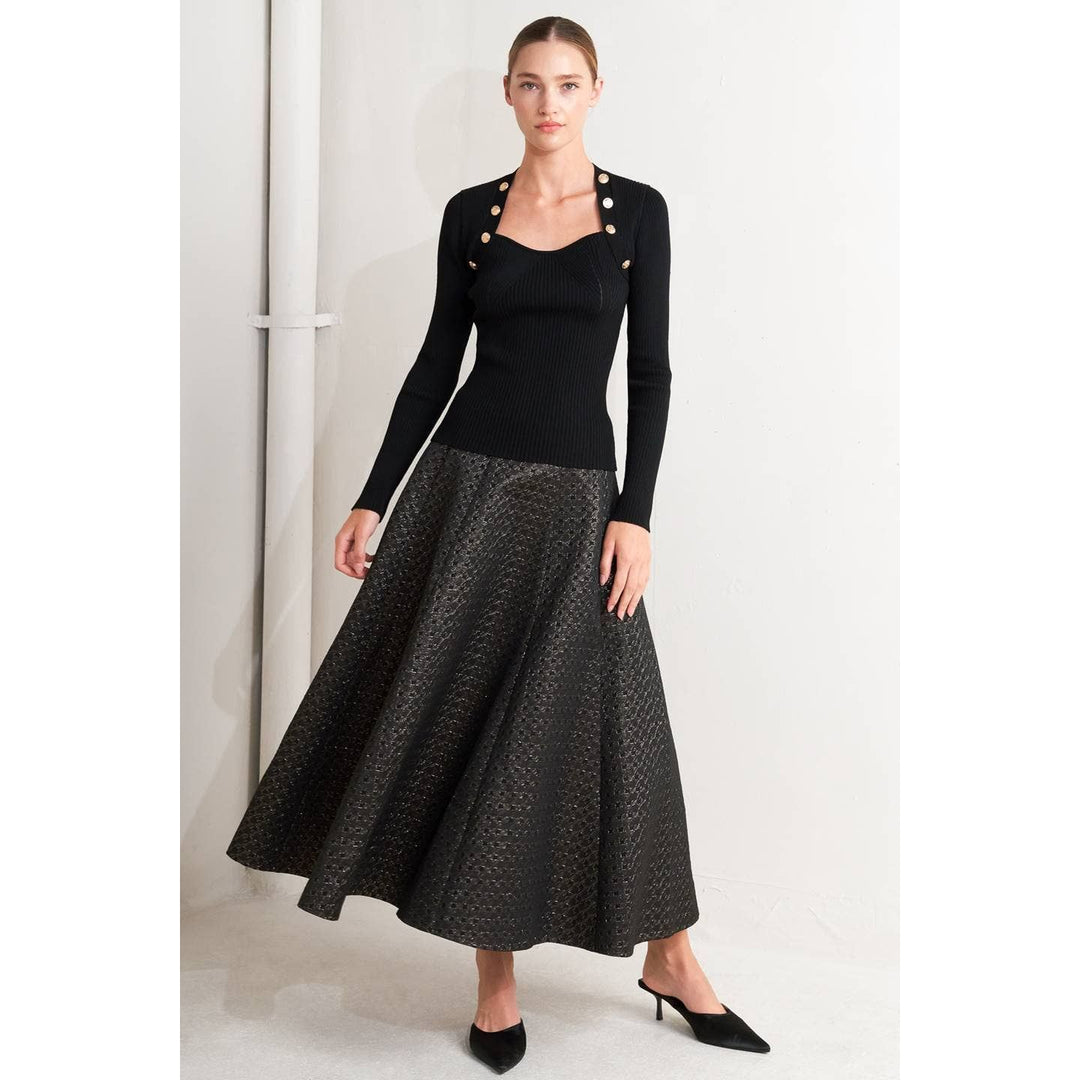 Metallic Midi Skirt