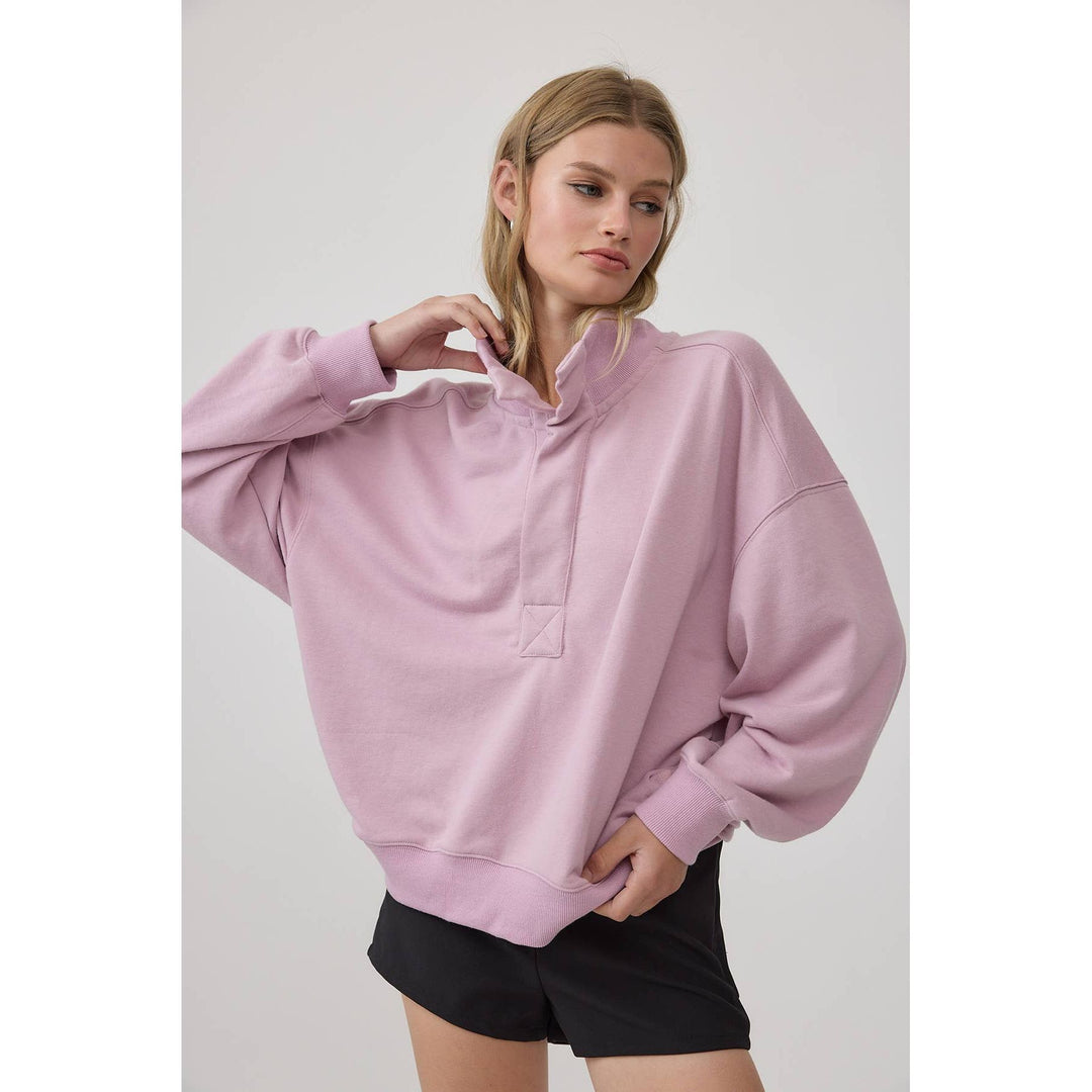Half-Zip Mock Neck Pullover
