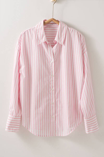 Urban Daizy - Striped Shirt: Light PINK