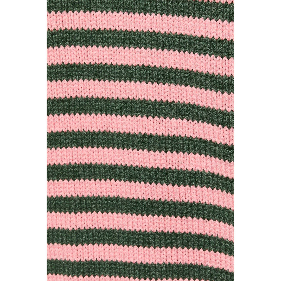 Striped Knit Sweater and Wide Leg Pant Set-Pink + Green