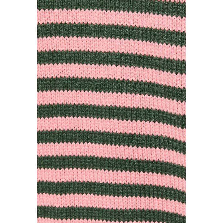 Striped Knit Sweater and Wide Leg Pant Set-Pink + Green