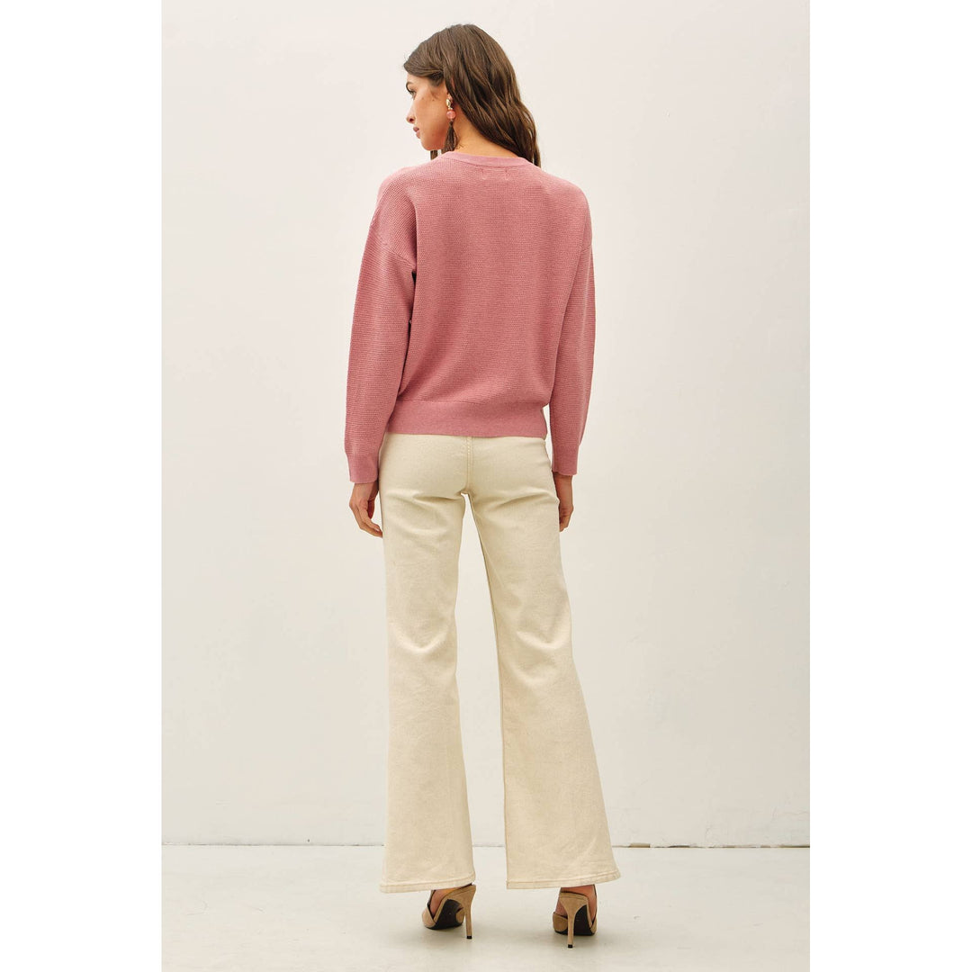 Crew Neck Sweater-Carnation