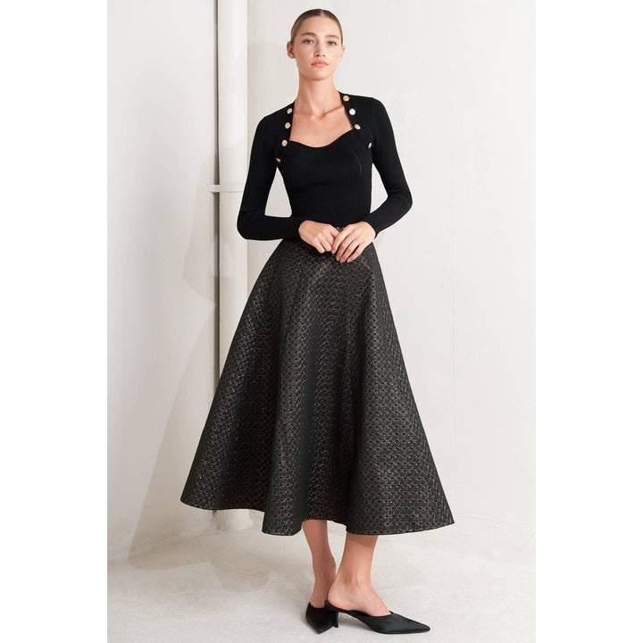 Metallic Midi Skirt