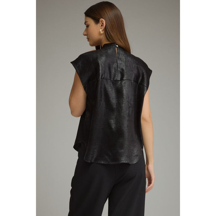 Shimmer Bow Top-Black