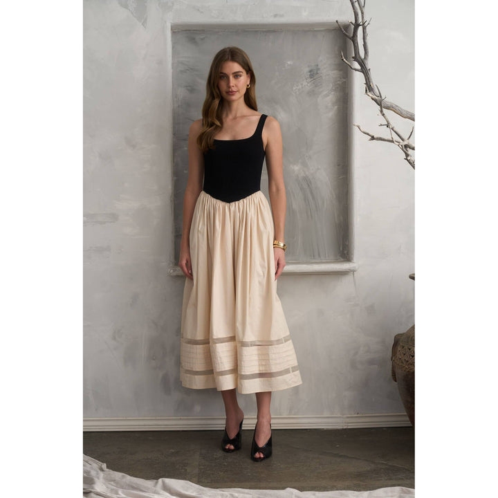 Basque Midi Dress