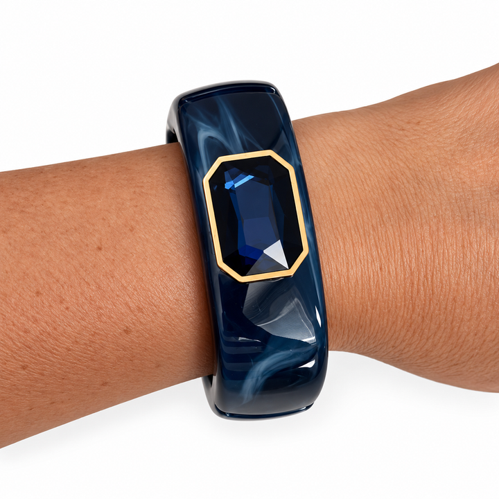 Gemstone Cuff Bangle Bracelet | Navy