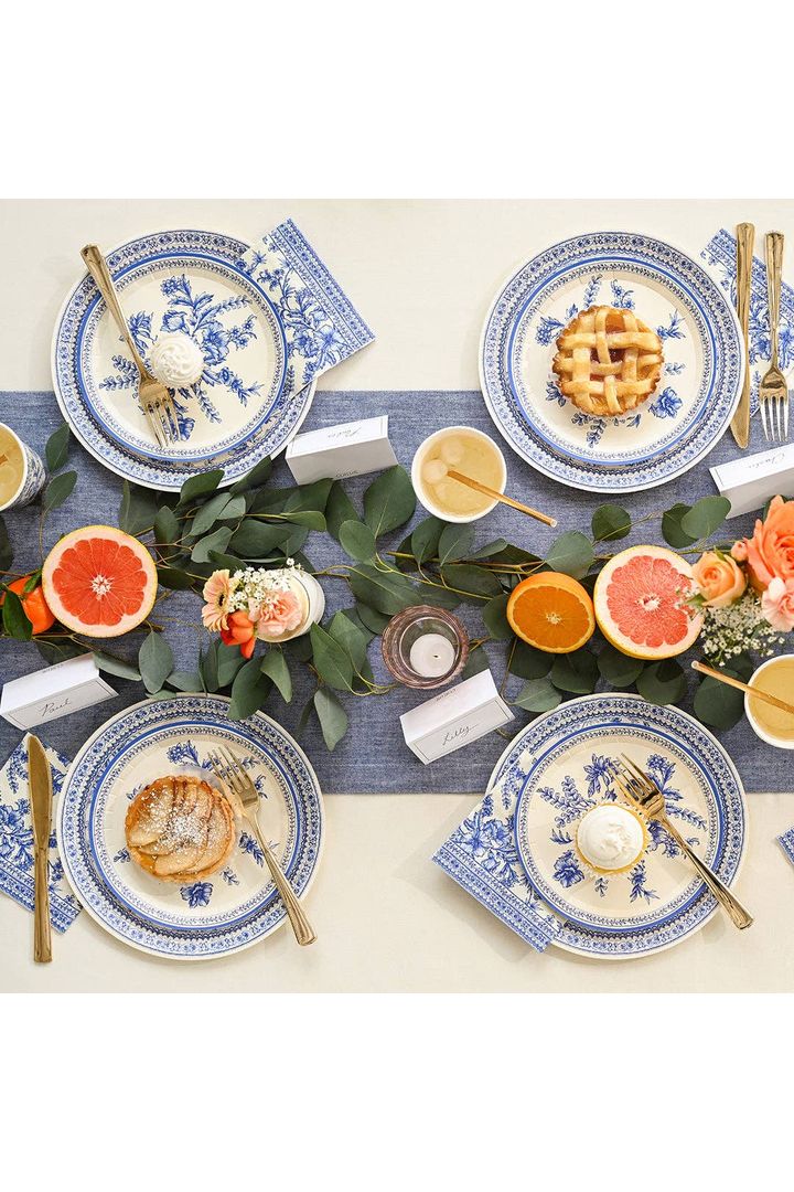 Coterie Party Supplies - Blue Toile Large Napkins (25 per pack)