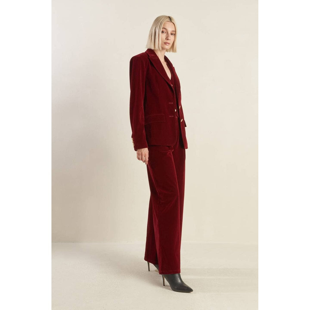 Burgundy Velvet Blazer