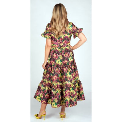 Lena Floral Jaquard Maxi Dress
