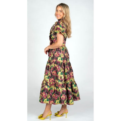Lena Floral Jaquard Maxi Dress