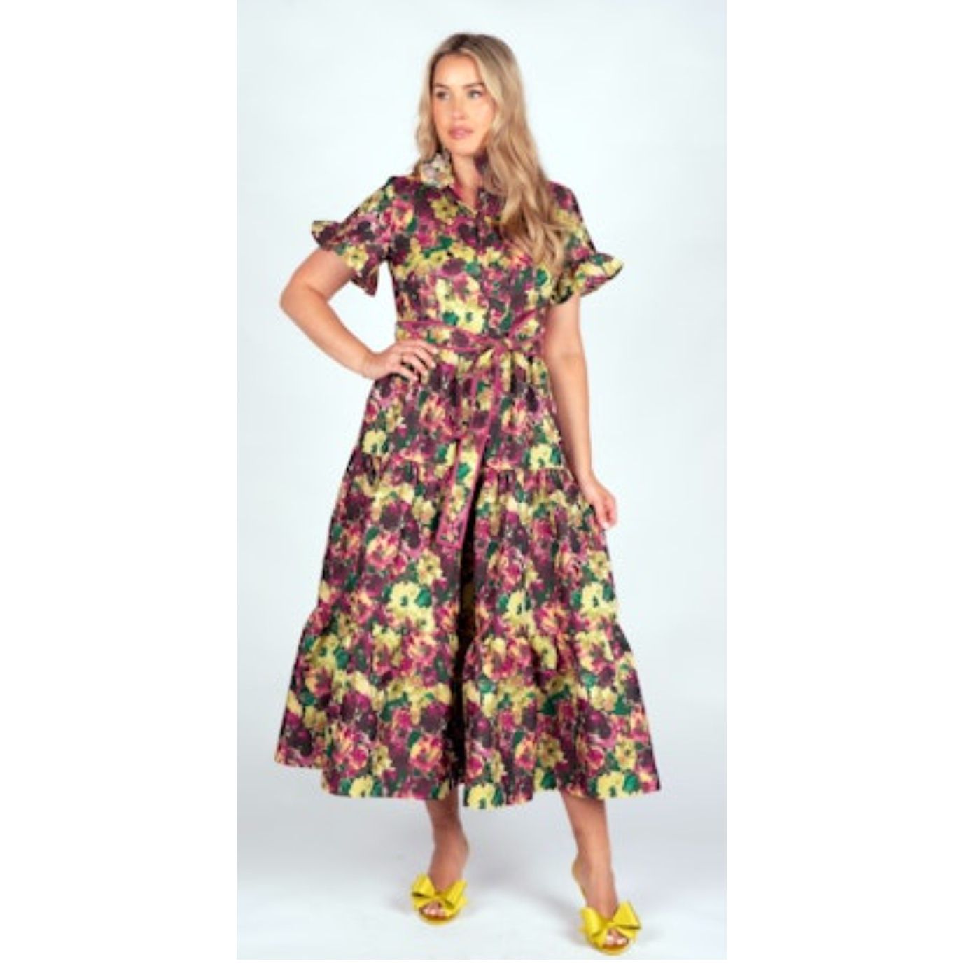 Lena Floral Jaquard Maxi Dress