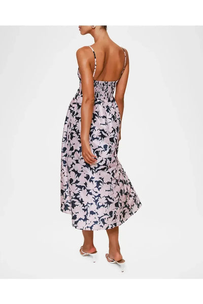 Brixton Midi Dress-Pink and Navy