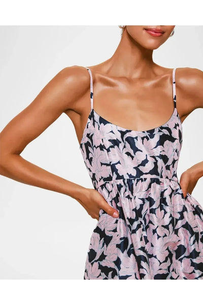 Brixton Midi Dress-Pink and Navy
