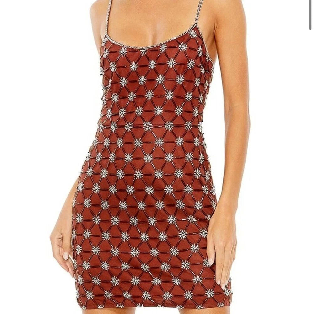 Nutmeg Starburst Cocktail Dress