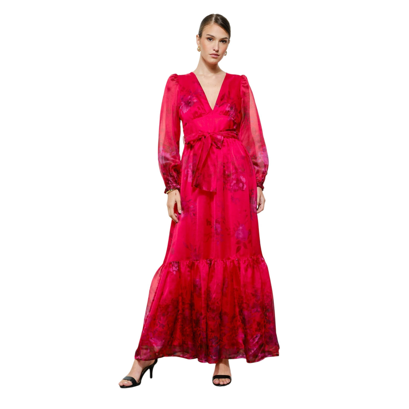 Ruby Floral Organza Gown