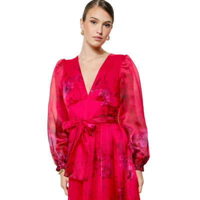 Ruby Floral Organza Gown