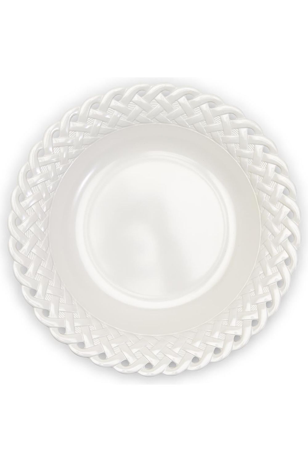 White Lattice Melamine Serving Bowl