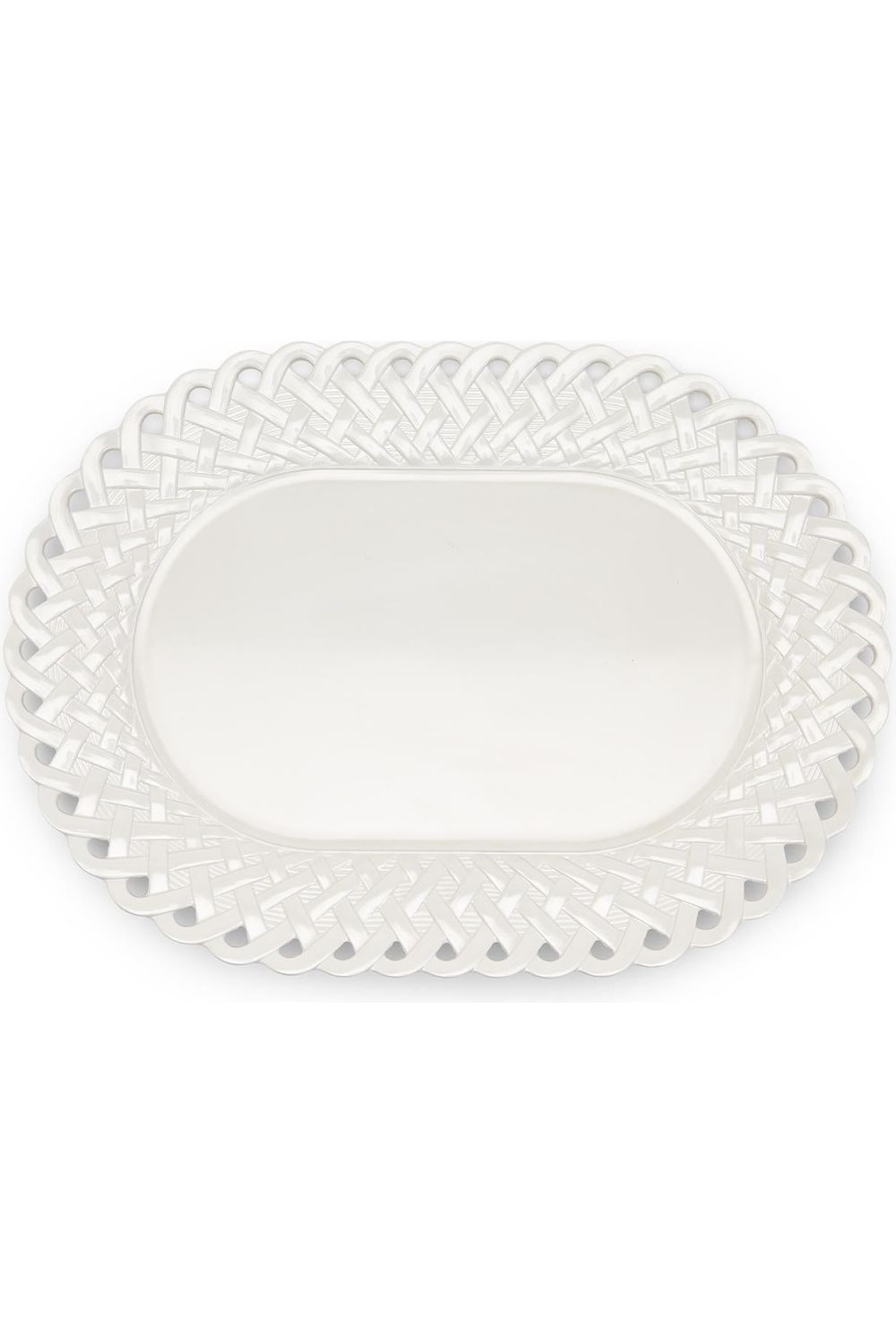 White Lattice Melamine Serving Platter