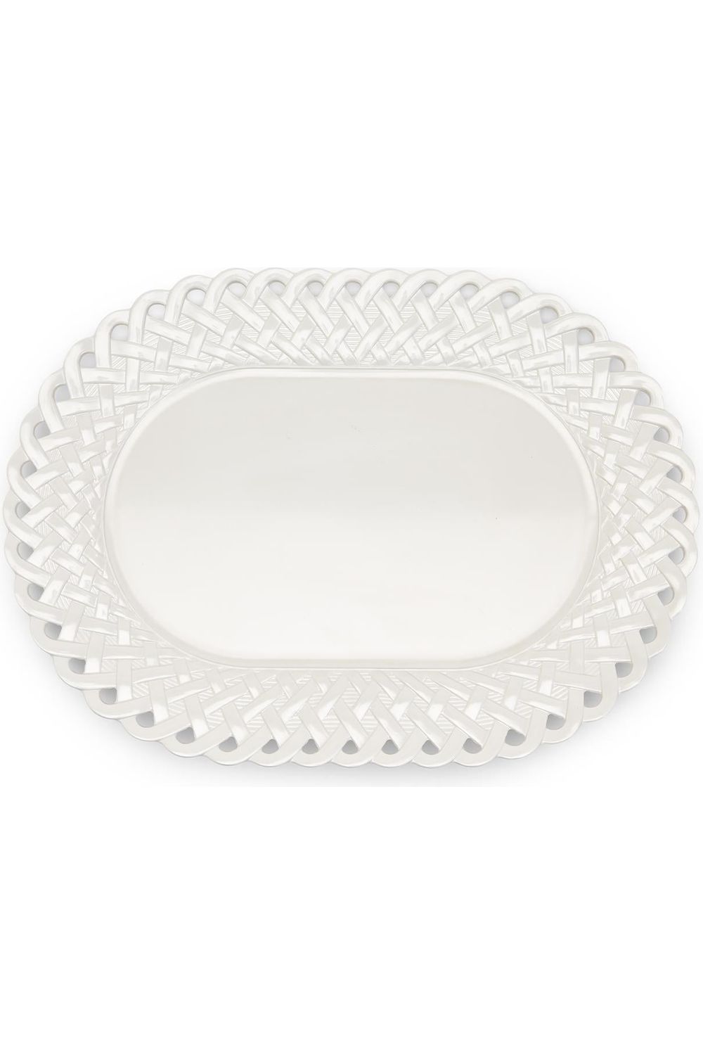 White Lattice Melamine Serving Platter