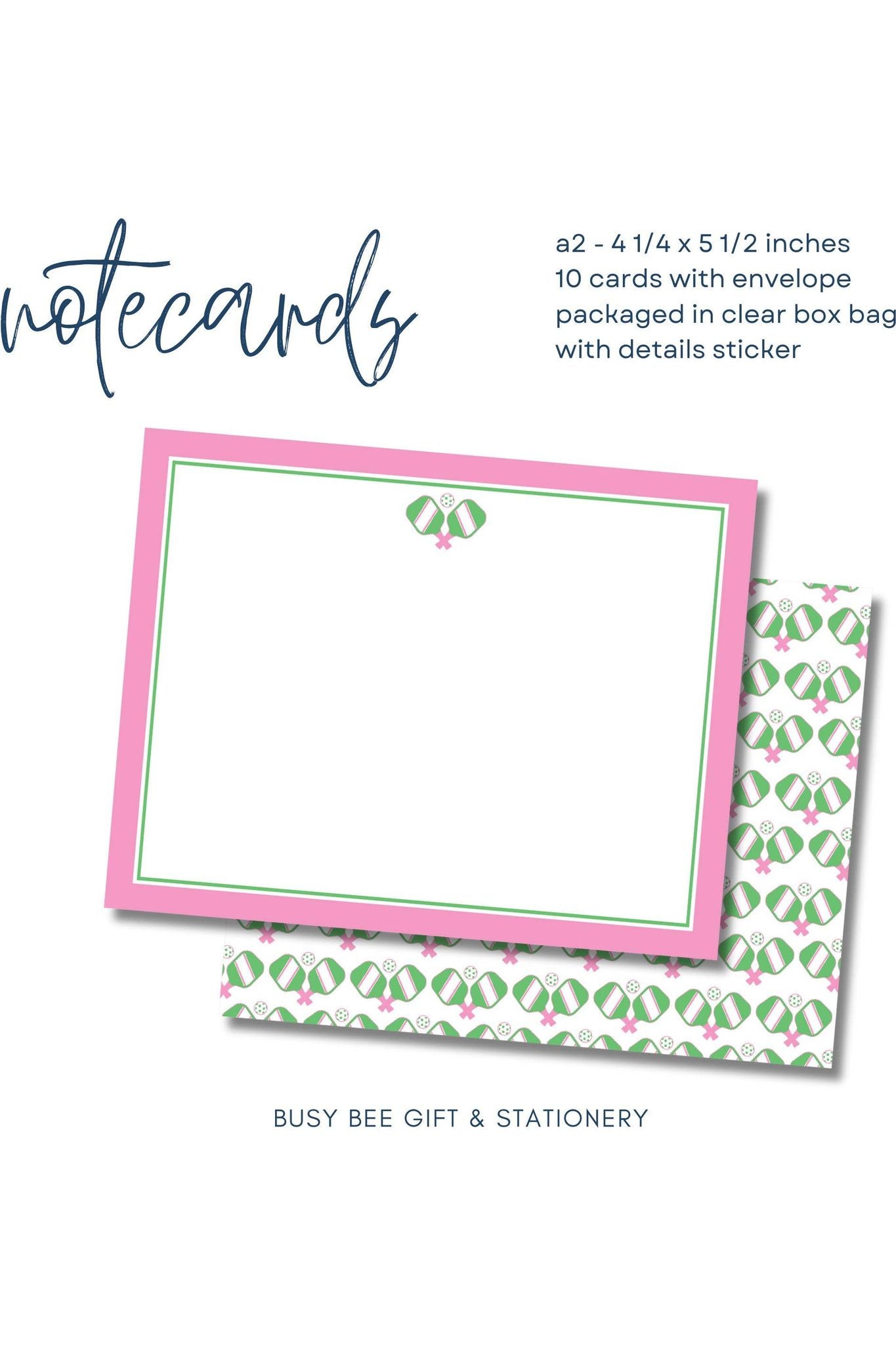 Pickle Ball Flat Notecards