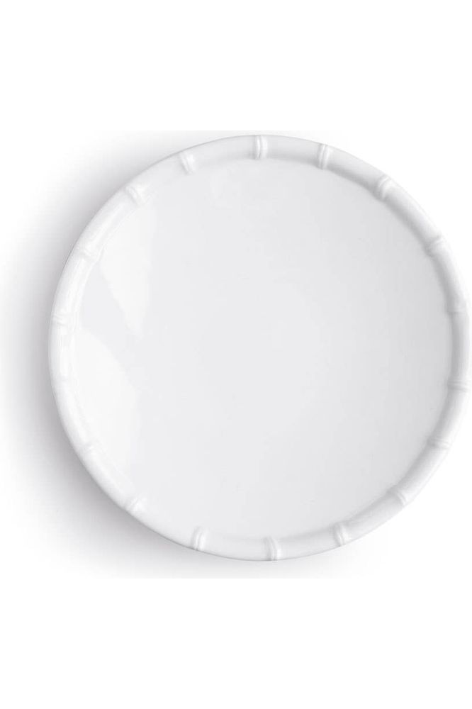 White Bamboo Salad Plate S/4