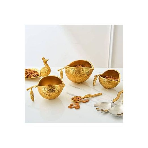 Brass Chestnut Decorative Bowls - Set of 3