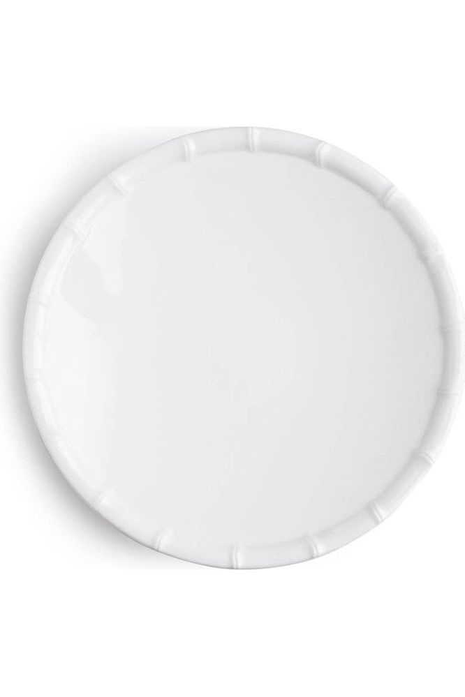 White Bamboo Dinner Plate S/4